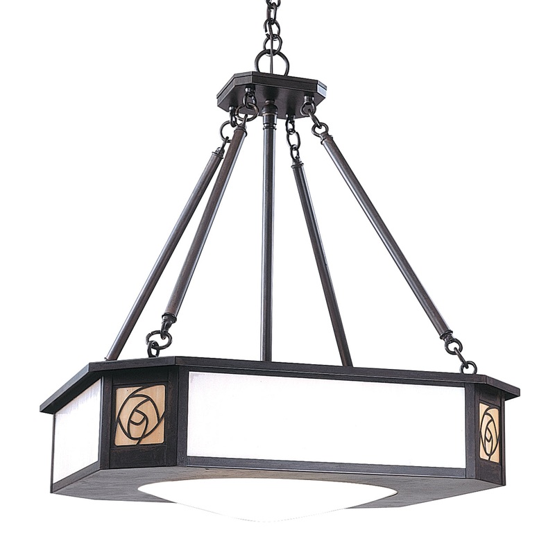 Arroyo SCCH-21GWC-BZ Saint Clair Four Light Pendant Bronze