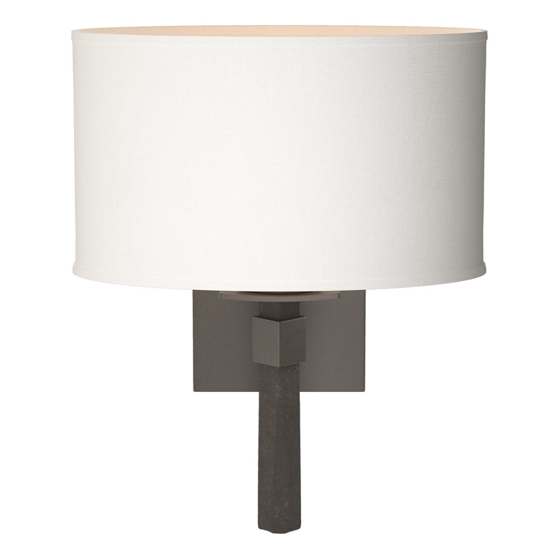 Beacon Hall Oval Drum Shade Sconce Dark Smoke Natural Anna Shade (SF)