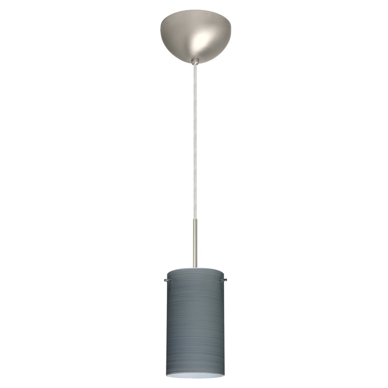 Besa 1BC-4404TN-LED-SN Stilo One Light Pendant Satin Nickel