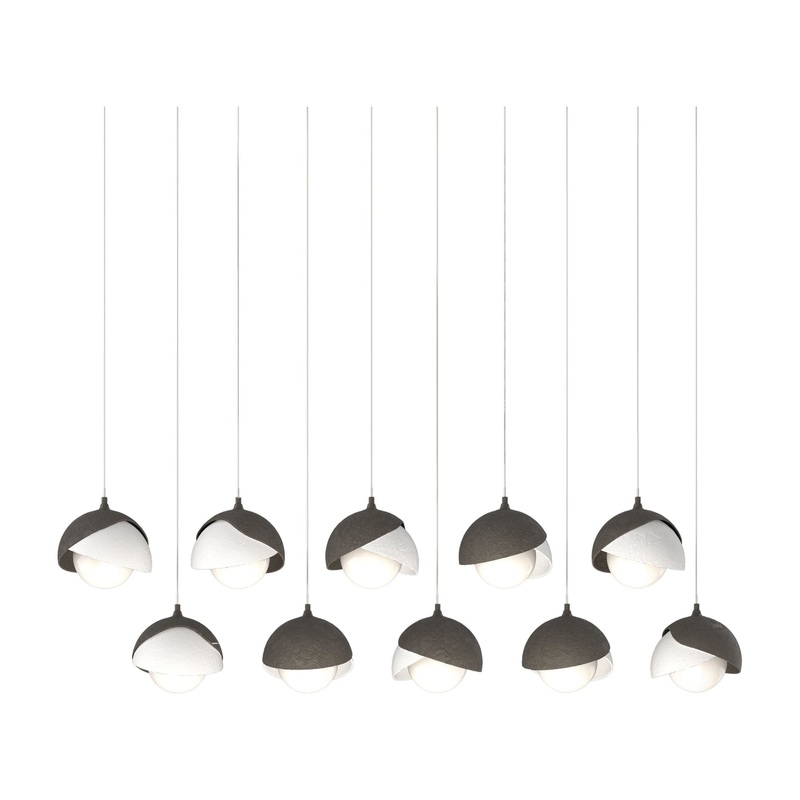 Brooklyn 10-Light Double Shade Pendant Dark Smoke White