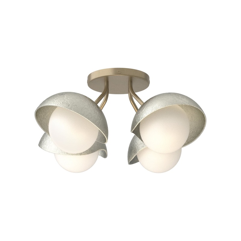 Brooklyn 4-Light Single Shade Semi-Flush Soft Gold Sterling