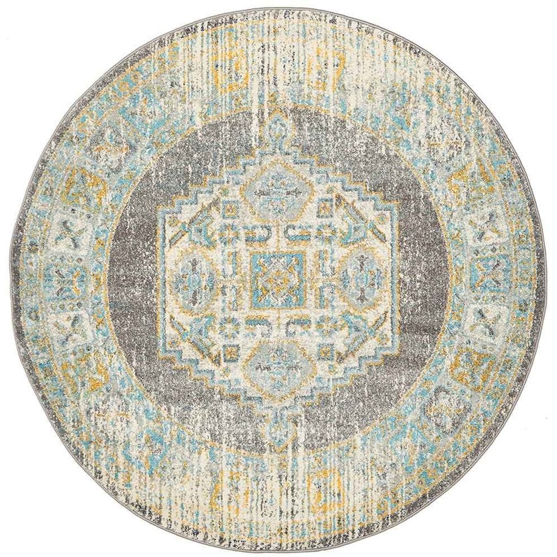 Century 944 Grey Round by Rug Culture – 240 x 240 cm – ROUND