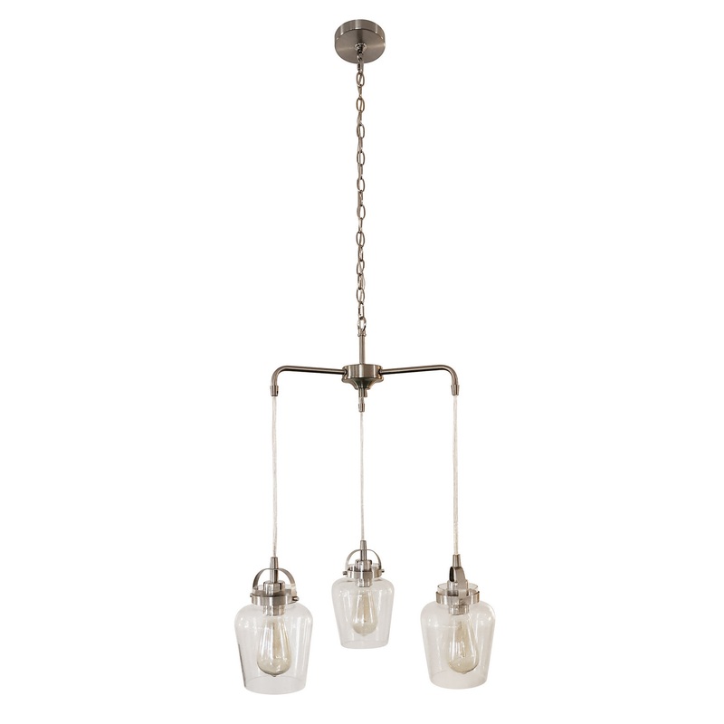Craftmade 53523-BNK Trystan Three Light Chandelier Brushed Polished Nickel (Discontinued)