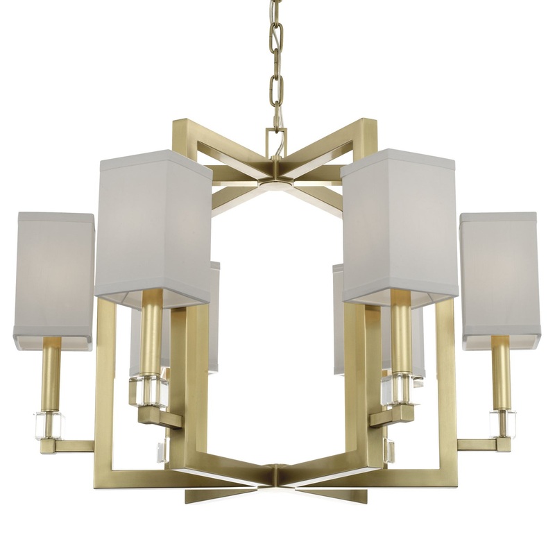 Crystorama 8886-AG Dixon Six Light Chandelier Aged Brass