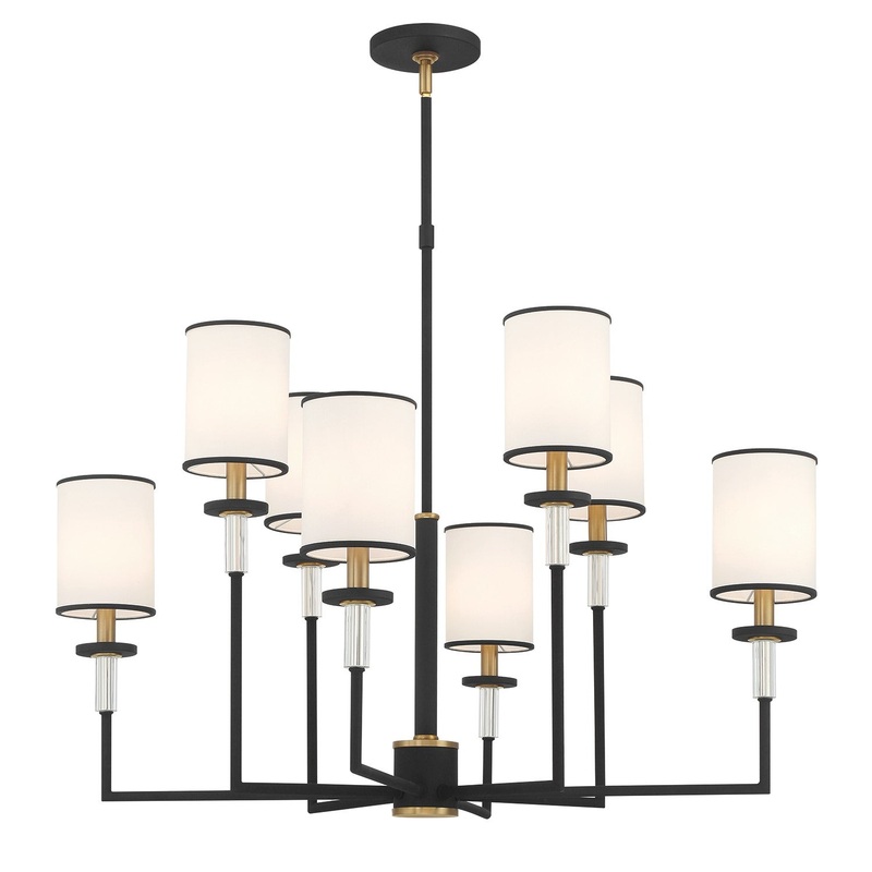 Eight Light Chandelier from the Hatfield Collection in Black Forged/Vibrant Gold Finish by Crystorama
