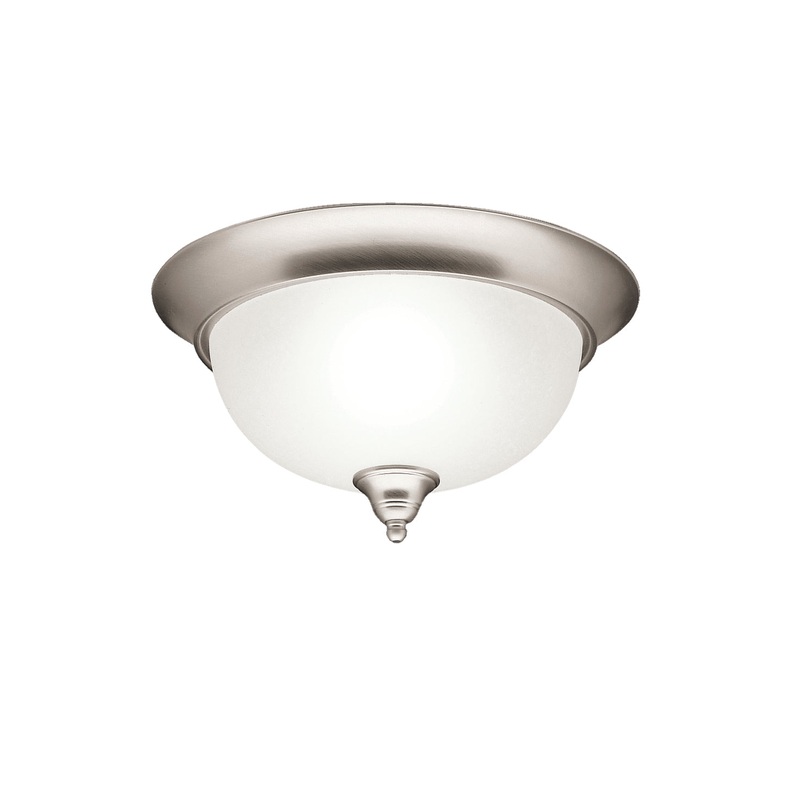 Kichler 8064NI Two Light Flush Mount, Brushed Nickel