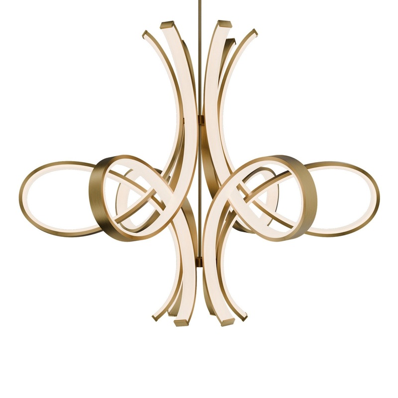 LED Pendant from the Fleur De Lis Collection in Aged Brass Finish by Modern Forms