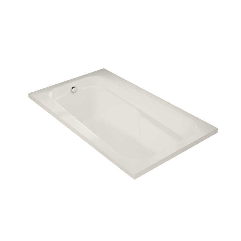 MAAX 100103-003-007-000 Tempest 60 x 36 Acrylic Alcove End Drain Whirlpool Bathtub in Biscuit