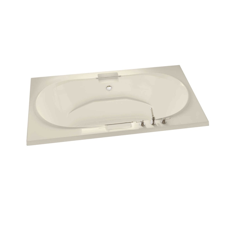 MAAX 101250-108-004-100 Antigua 72 x 42 Acrylic Drop-in Center Drain Aerosens Bathtub in Bone
