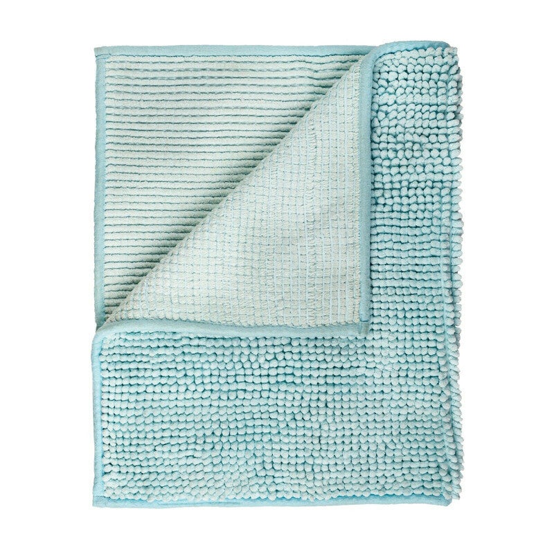 Microfiber Shower & Bathroom Bath Mat Non Slip Soft Pile Design Aqua