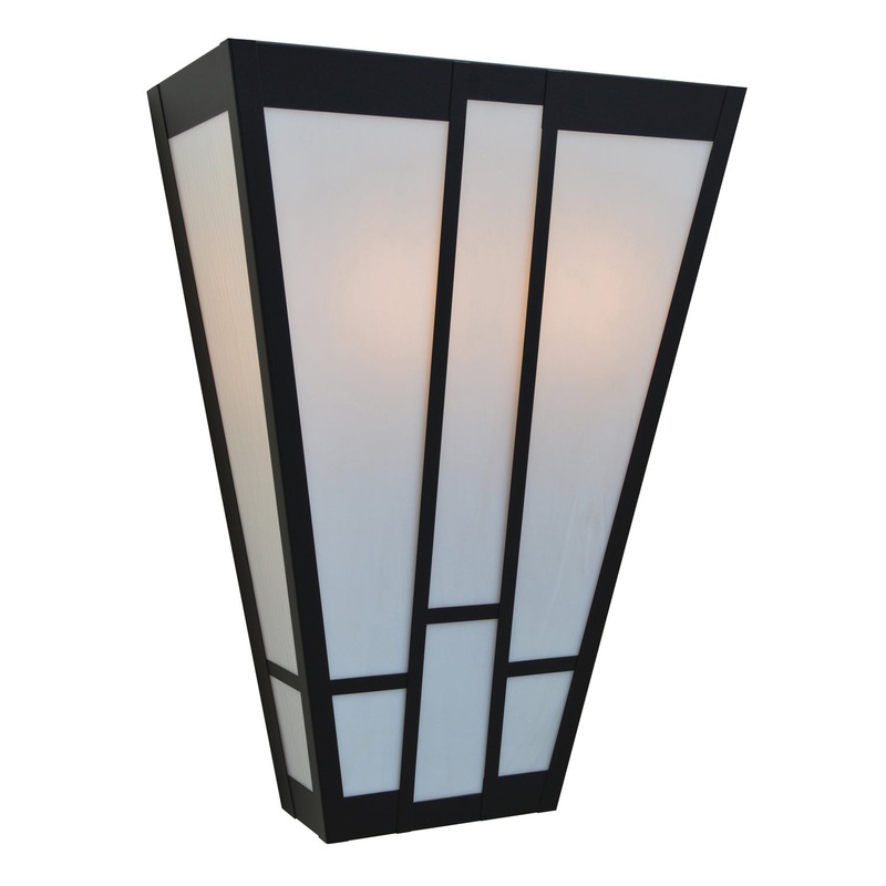 Arroyo AS-16WO-BK Asheville Two Light Wall Sconce Satin Black