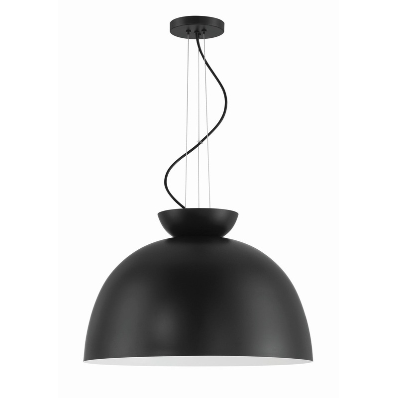 Craftmade 59192-FB Ventura Dome One Light Pendant Flat Black