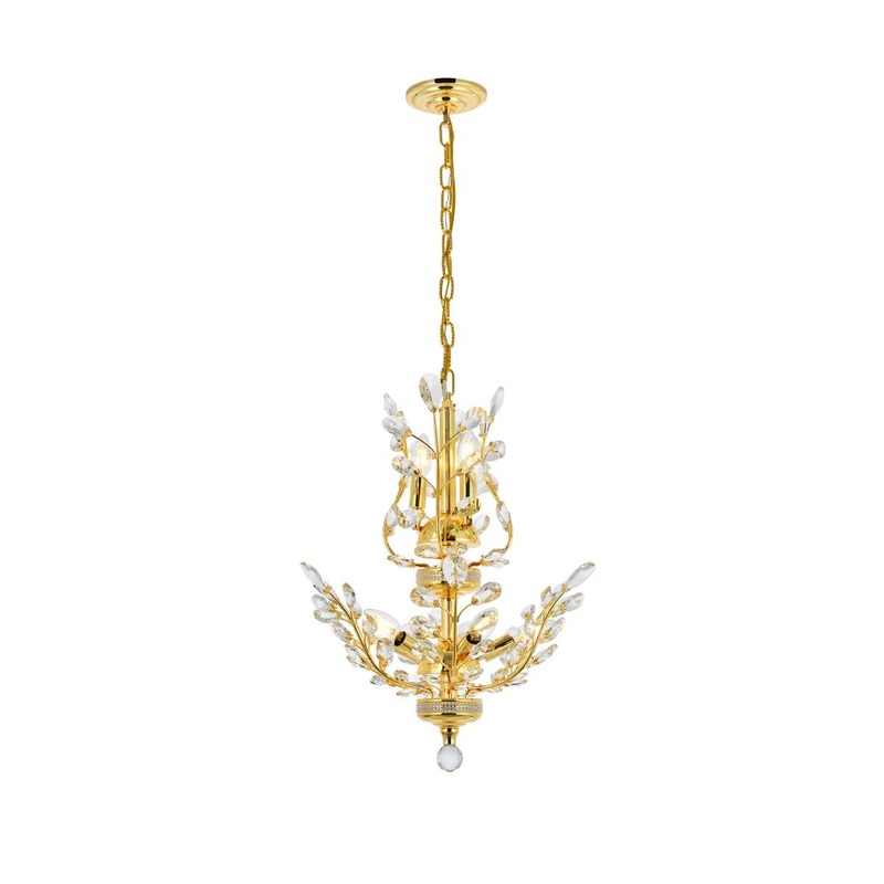 Eight Light Chandelier from the Orchid Collection in Gold Finish by Elegant Lighting