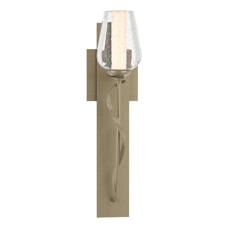 Flora Sconce Soft Gold Seeded Glass with Opal Diffuser (ZS)