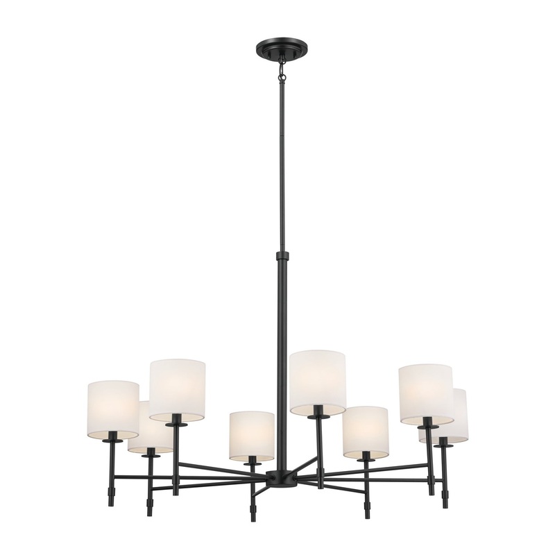 Kichler 52502BK Eight Light Chandelier, Black