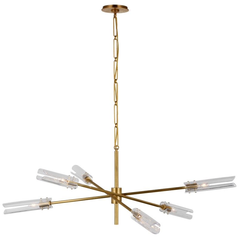 LED Chandelier from the Casoria Collection in Hand-Rubbed Antique Brass Finish by Visual Comfort Signature