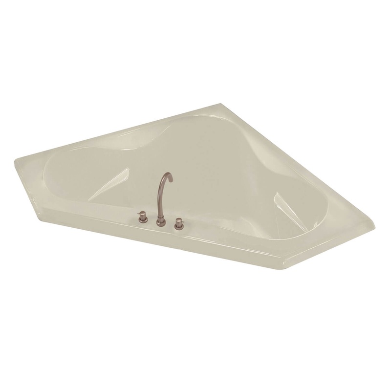 MAAX 100053-097-004 Tryst 59 x 59 Acrylic Corner Center Drain Combined Whirlpool & Aeroeffect Bathtub in Bone