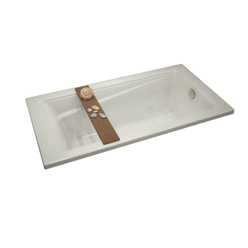 MAAX 106219-103-007 Exhibit 6634 Acrylic Drop-in End Drain Aeroeffect Bathtub in Biscuit