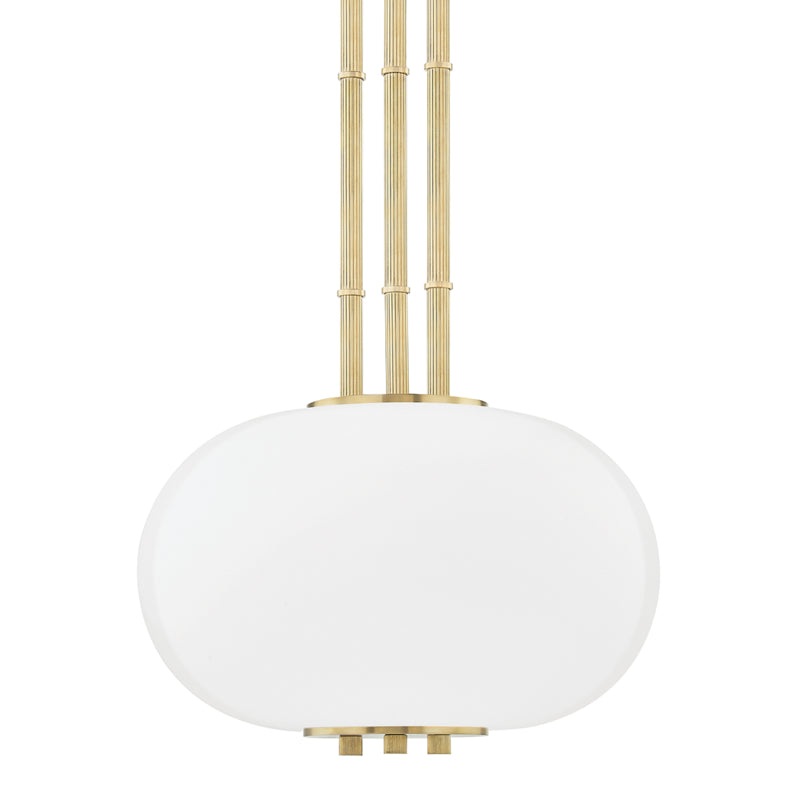 One Light Pendant from the Palisade Collection in Aged Brass Finish by Hudson Valley