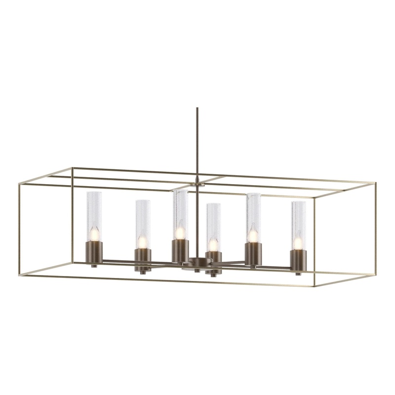 Portico Pendant Bronze Soft Gold Seeded Clear Glass (II)