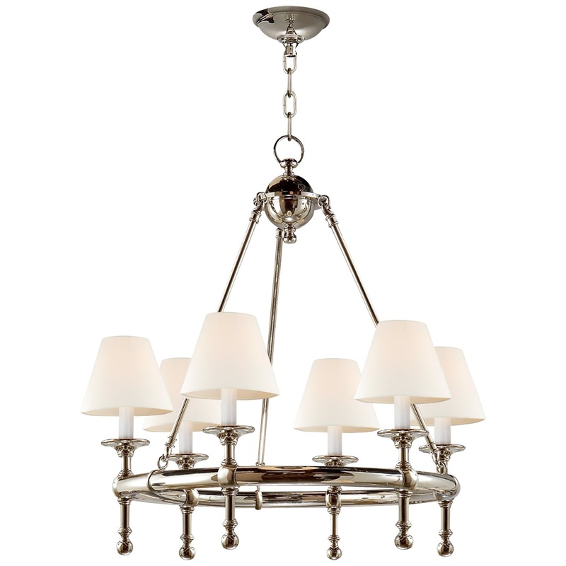 Six Light Chandelier from the Classic Collection in Polished Nickel Finish by Visual Comfort Signature