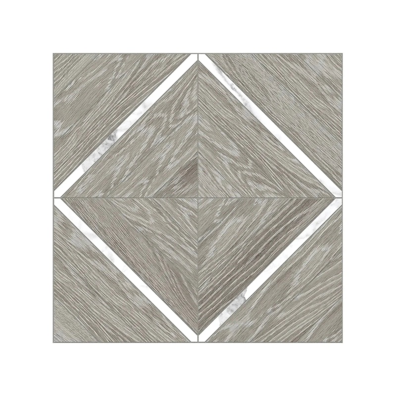 16″ x 16″ Aspen Beachcomber With Polished Statuario Venato Marquetry Matte Porcelain Mosaics. 1 Sheet = 1.69 Sq. Ft.