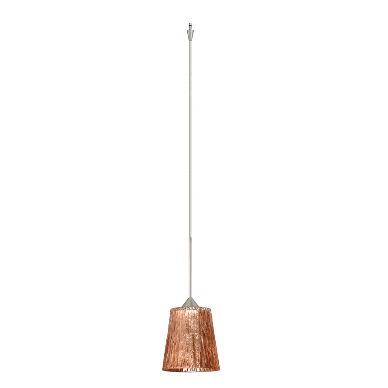 Besa XP-5125CF-SN Nico One Light Pendant Satin Nickel