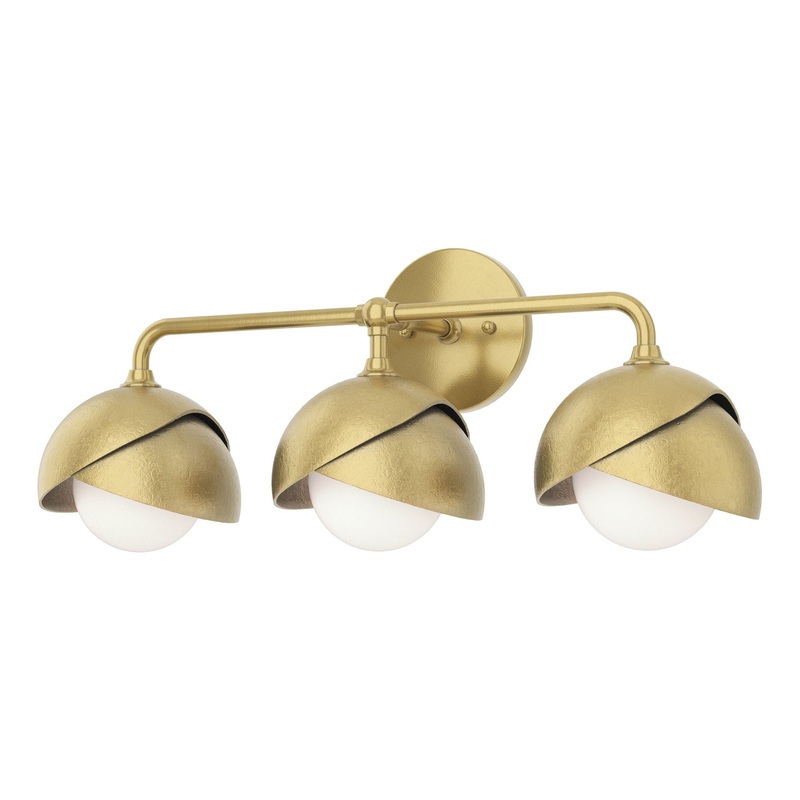 Brooklyn 3-Light Double Shade Bath Sconce Modern Brass Modern Brass