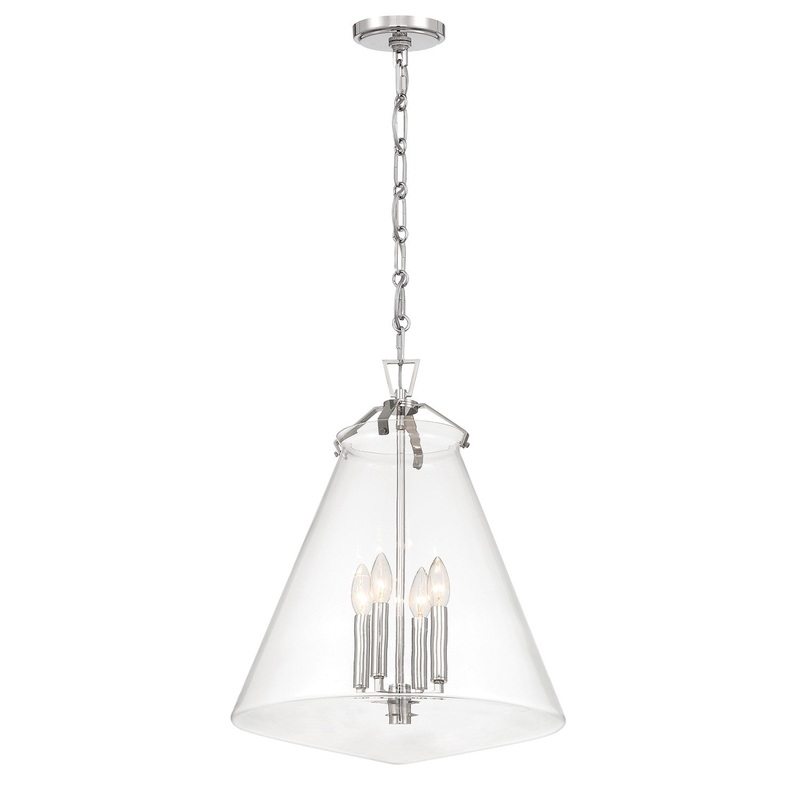 Four Light Pendant from the Voss Collection in Polished Nickel Finish by Crystorama