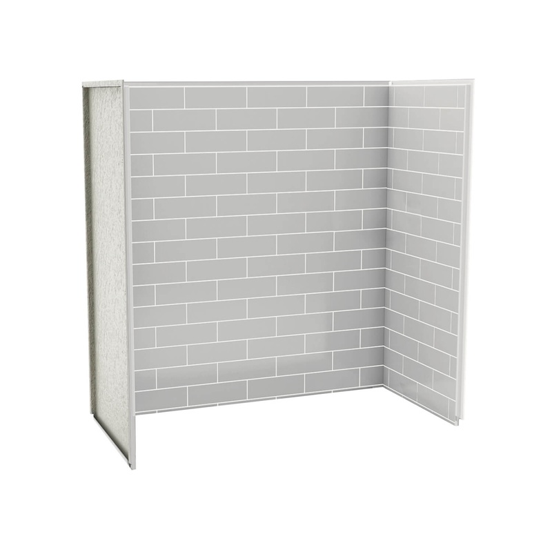 MAAX 103414-301-500 Utile 6030 Composite Direct-to-Stud Three-Piece Tub Wall Kit in Metro Soft Grey