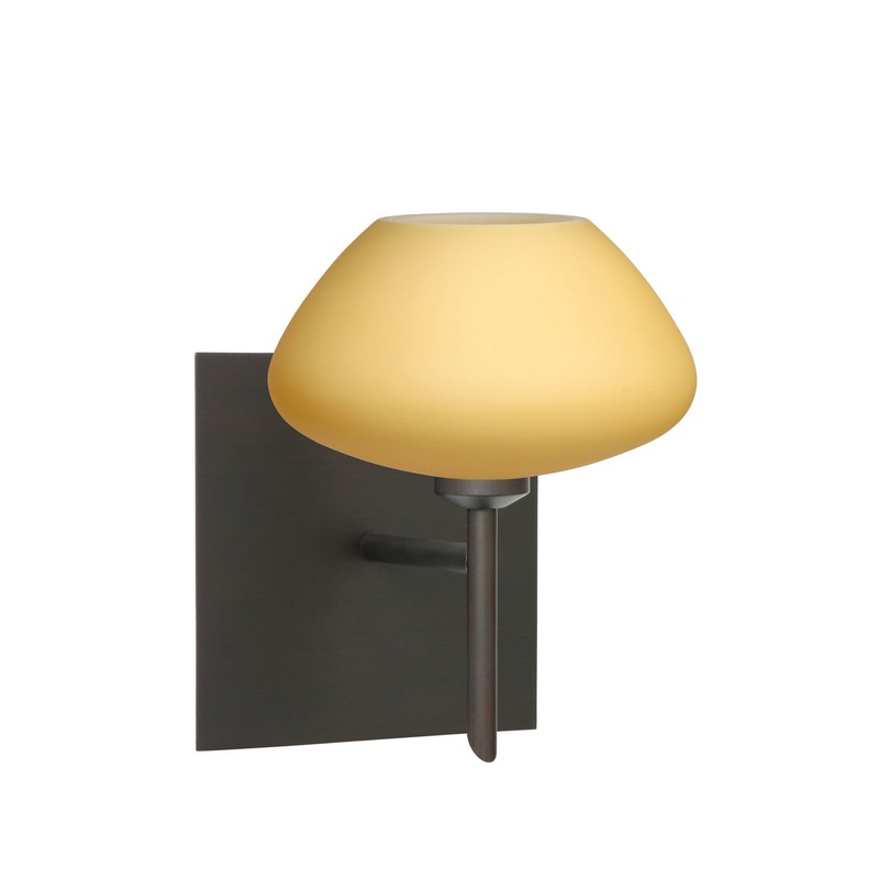 One Light Wall Sconce from the Peri Collection in Bronze Finish by Besa