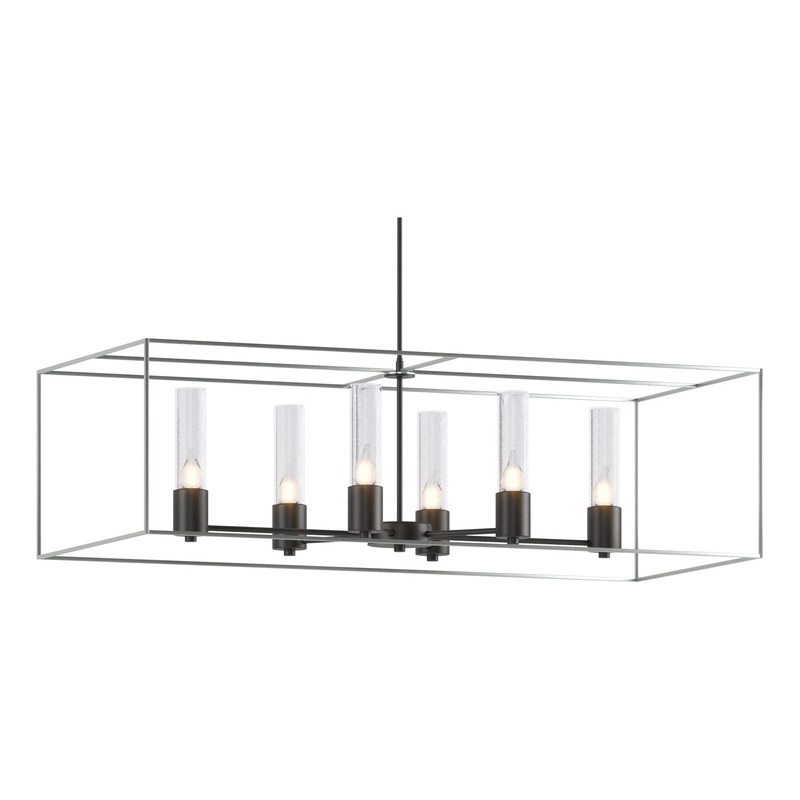Portico Pendant Black Vintage Platinum Seeded Clear Glass (II)