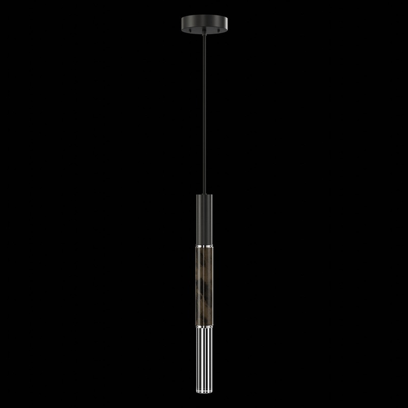 Antonia 6.5″W Round Pendant Black/Nickel/Charcoal