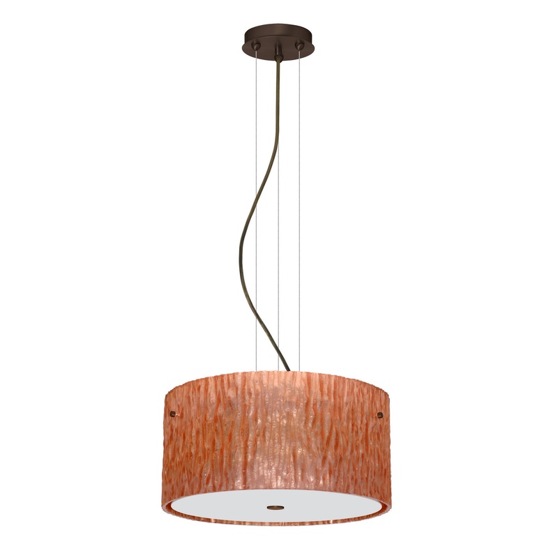 Besa 1KV-4008CS-BR Tamburo Three Light Pendant Bronze (Discontinued)