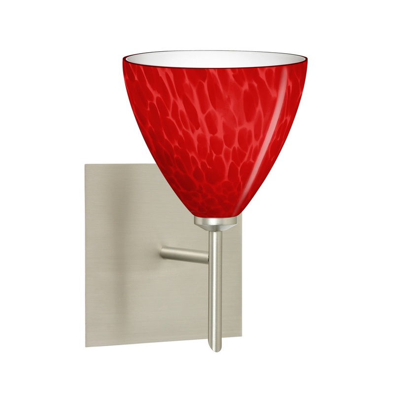 Besa 1SW-1779RC-LED-SN-SQ Besa Mia Mini Sconce with Square Canopy LED Wall Sconce Satin Nickel