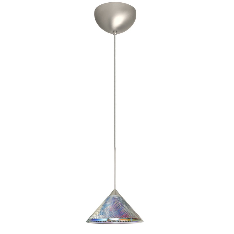Besa 1XC-550493-LED-SN Kona One Light Pendant Satin Nickel