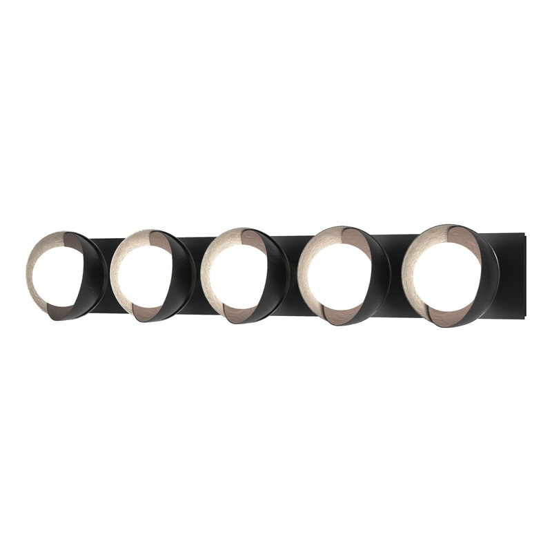 Brooklyn 5-Light Straight Double Shade Bath Sconce Black Vintage Platinum