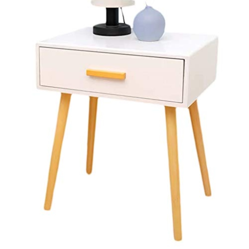Comodino Creativo Domestica di Legno Solido Camera Mini Storage Box Camera Storage Box Studio 42X35X54cm all’Ingrosso FANJIANI (Color : White)