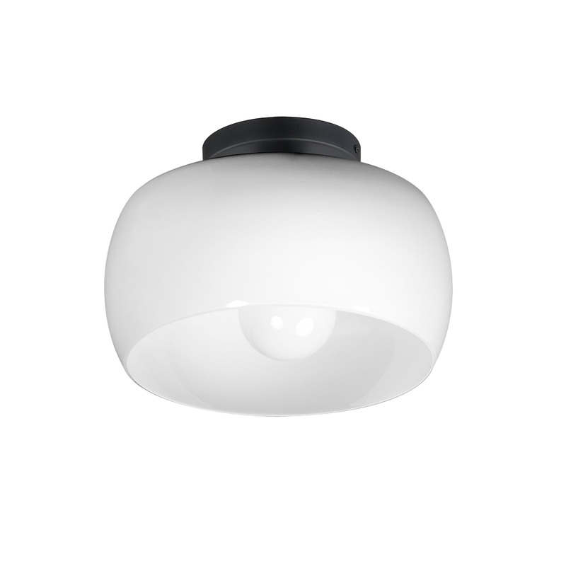 Glazed Flush Mount White / Black