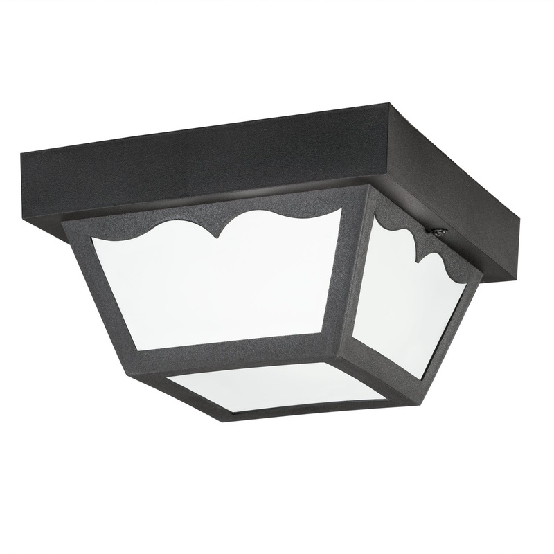 Kichler 9320BK One Light Outdoor Ceiling Mount, Black