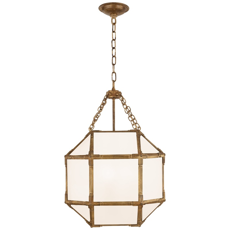 Three Light Lantern from the Morris Collection in Gilded Iron Finish by Visual Comfort Signature