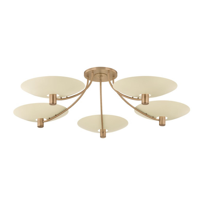 Wolfe Semi Flushmount Patina Brass/Soft Sand