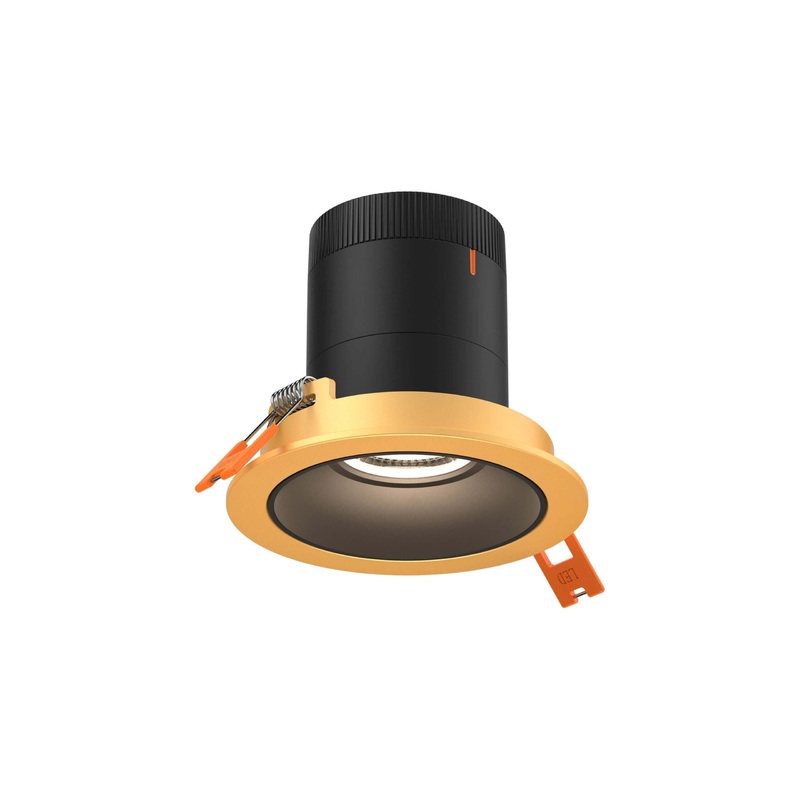 3″ Modular Downlight Black with Gold Trim 60 Degrees Regressed