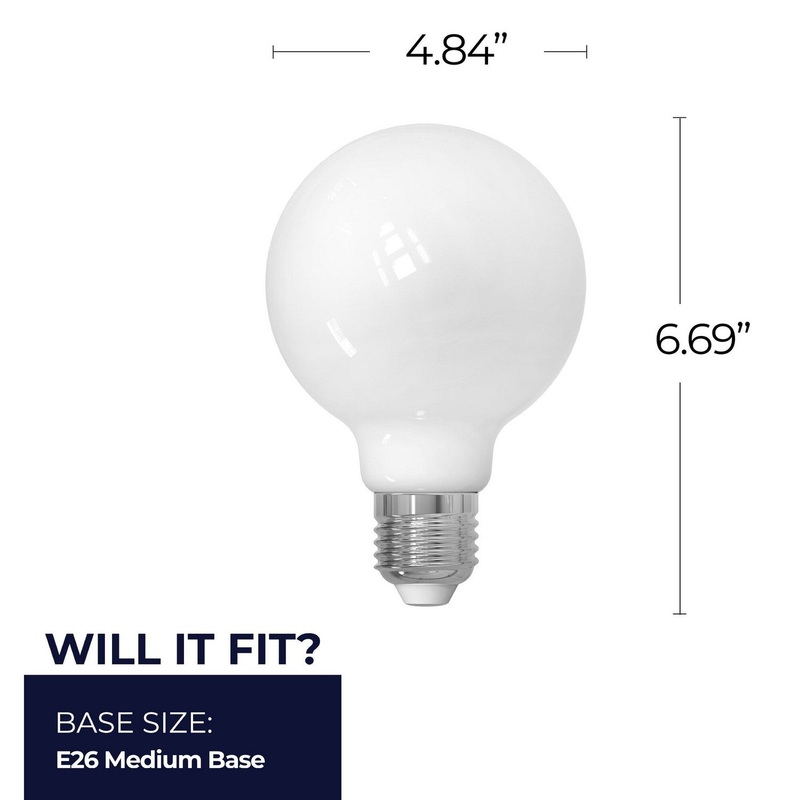 8.5 Watt G40 Milky, 800  Lumens, E26 base, 120 Volt Light Bulb by Bulbrite