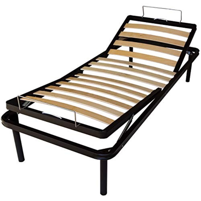 DOLCI SOGNI Rete Letto Singolo 80×190, Letto Singolo Reclinabile con Rete a Doghe, Altezza 35 cm, Alzatesta e Alzapiedi a Reclinazione Manuale e Indipendenti, Ideale per Gravidanza, 100% Made in Italy