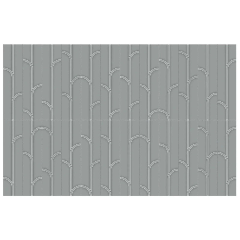 Geometra 3″ x 12″ Ivy Charcoal Glossy Ceramic Wall Tile 3″ x 12″