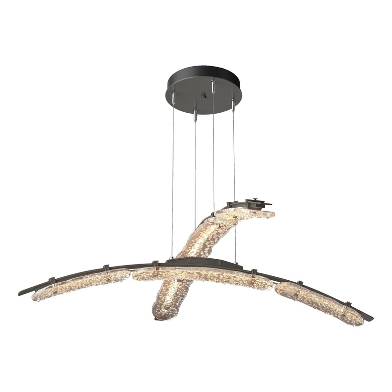 Glissade Double Large LED Pendant Dark Smoke