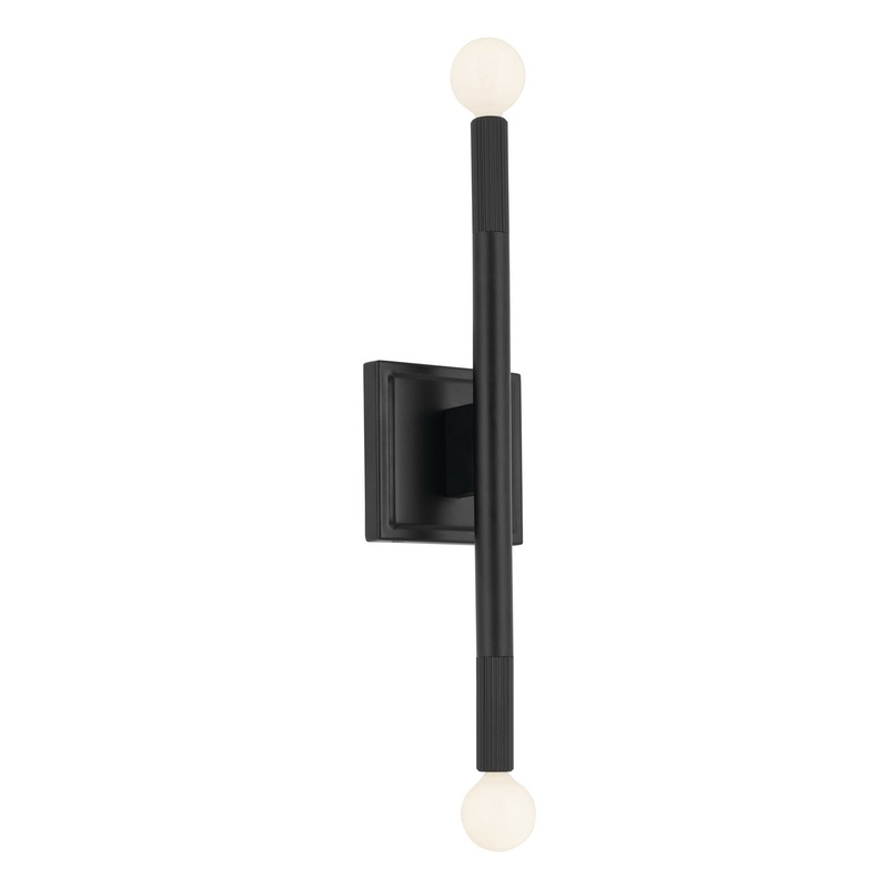 Kichler 52556BK Two Light Wall Sconce, Black