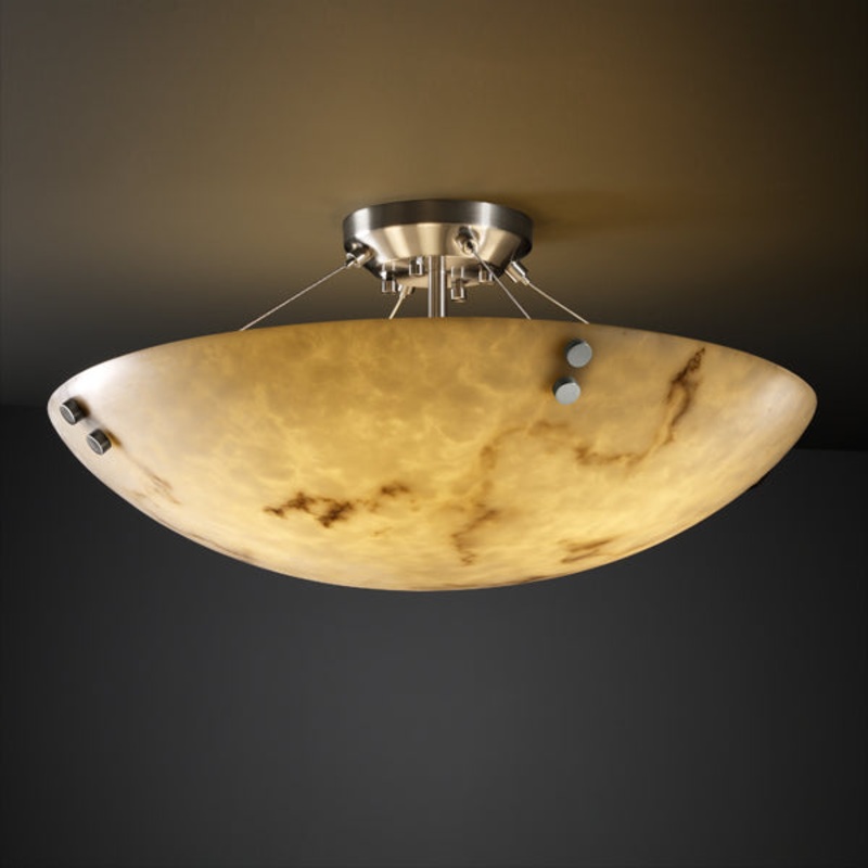 LED Semi-Flush Mount from the LumenAria Collection in Brushed Nickel Finish by Justice Designs