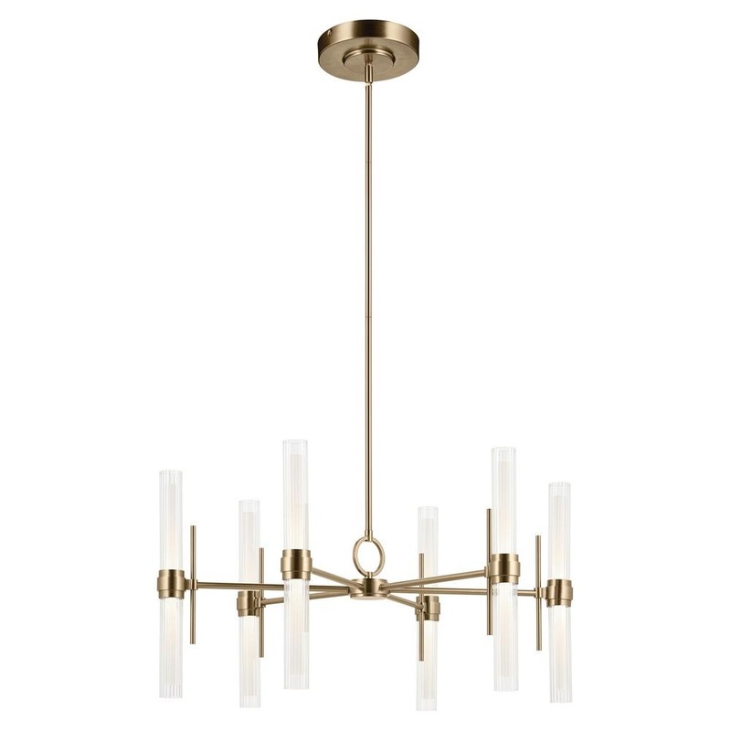 Riven 33″ LED 12-Light Chandelier Champagne Bronze